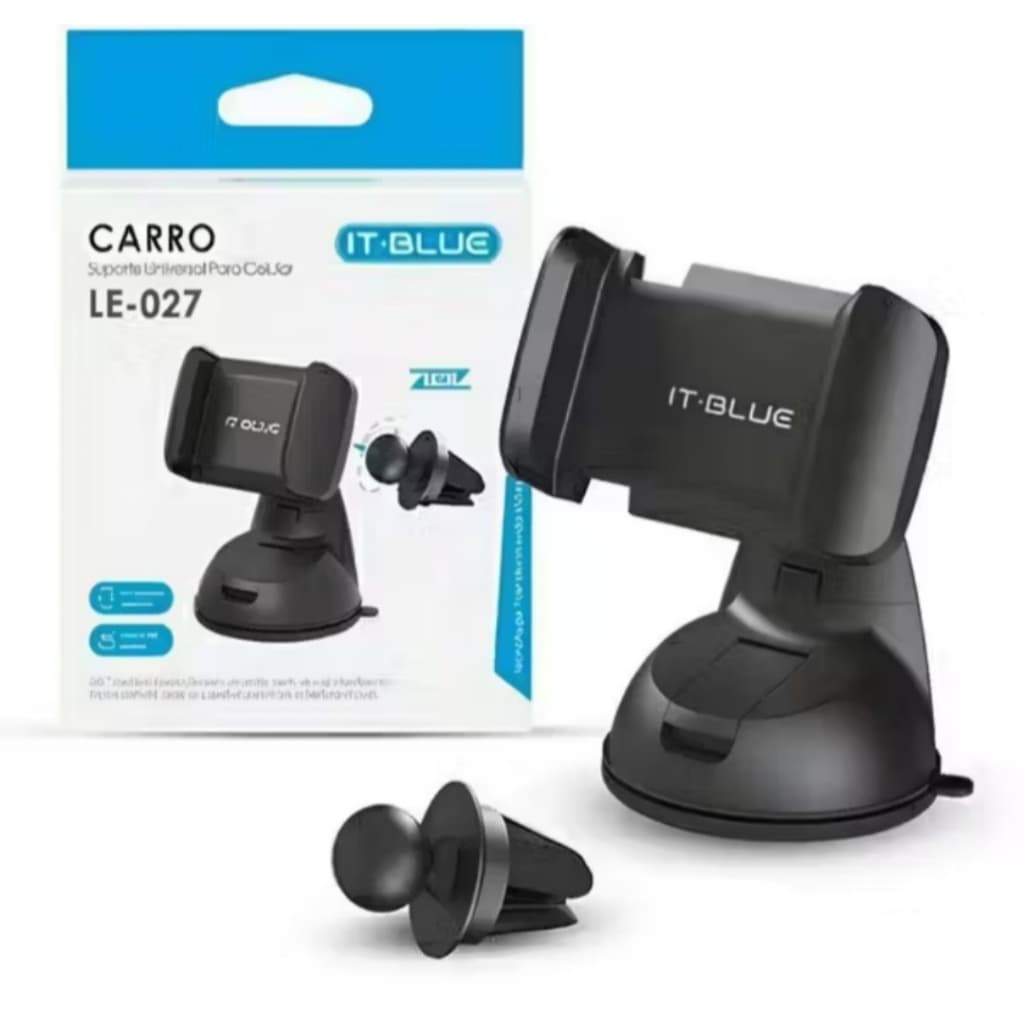 SUPORTE PARA CELULAR 2 EM 1 PARA CARRO ITBLUE LE-027