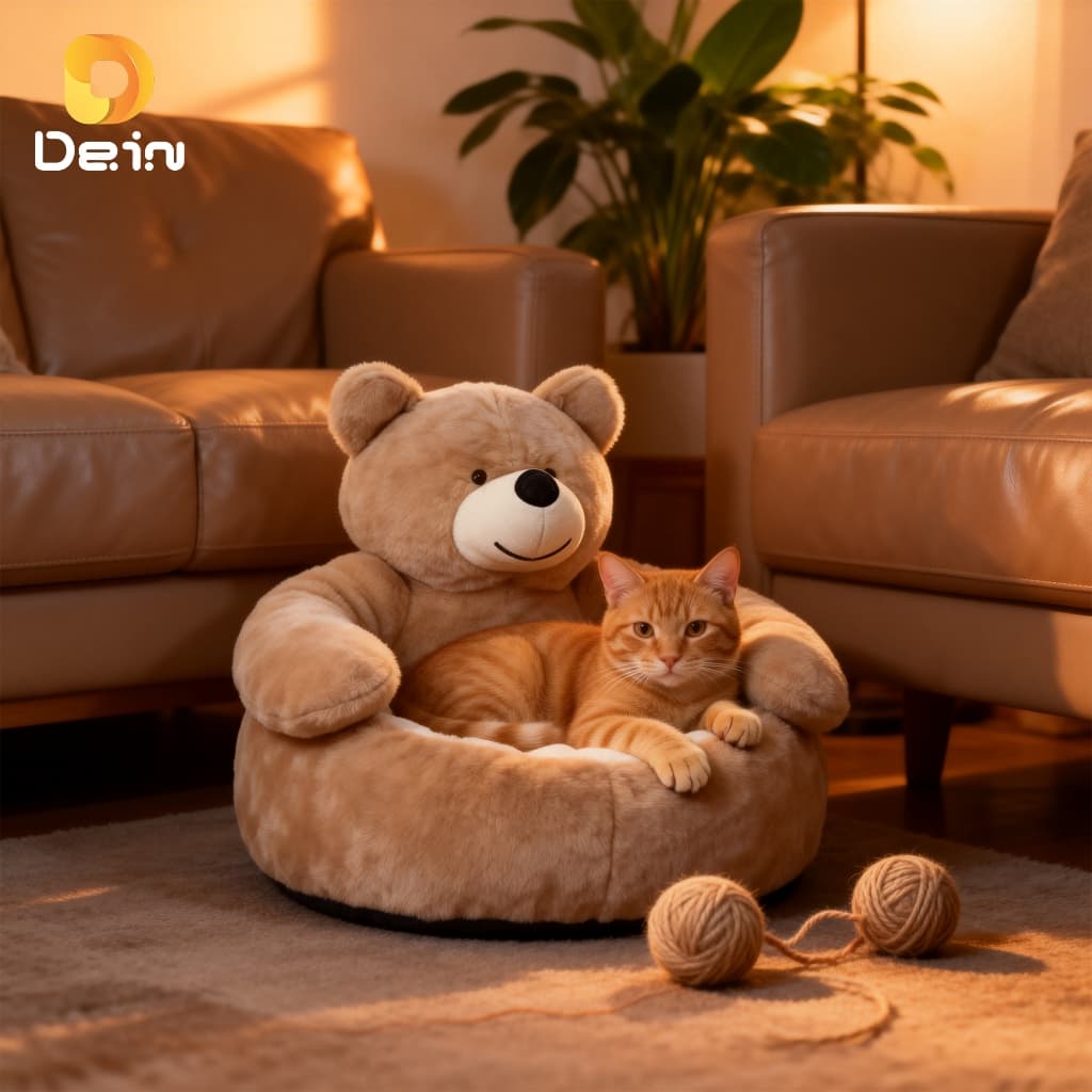 Caminha Pet Ursinho com Encosto Acolhedor para Cães e Gatos