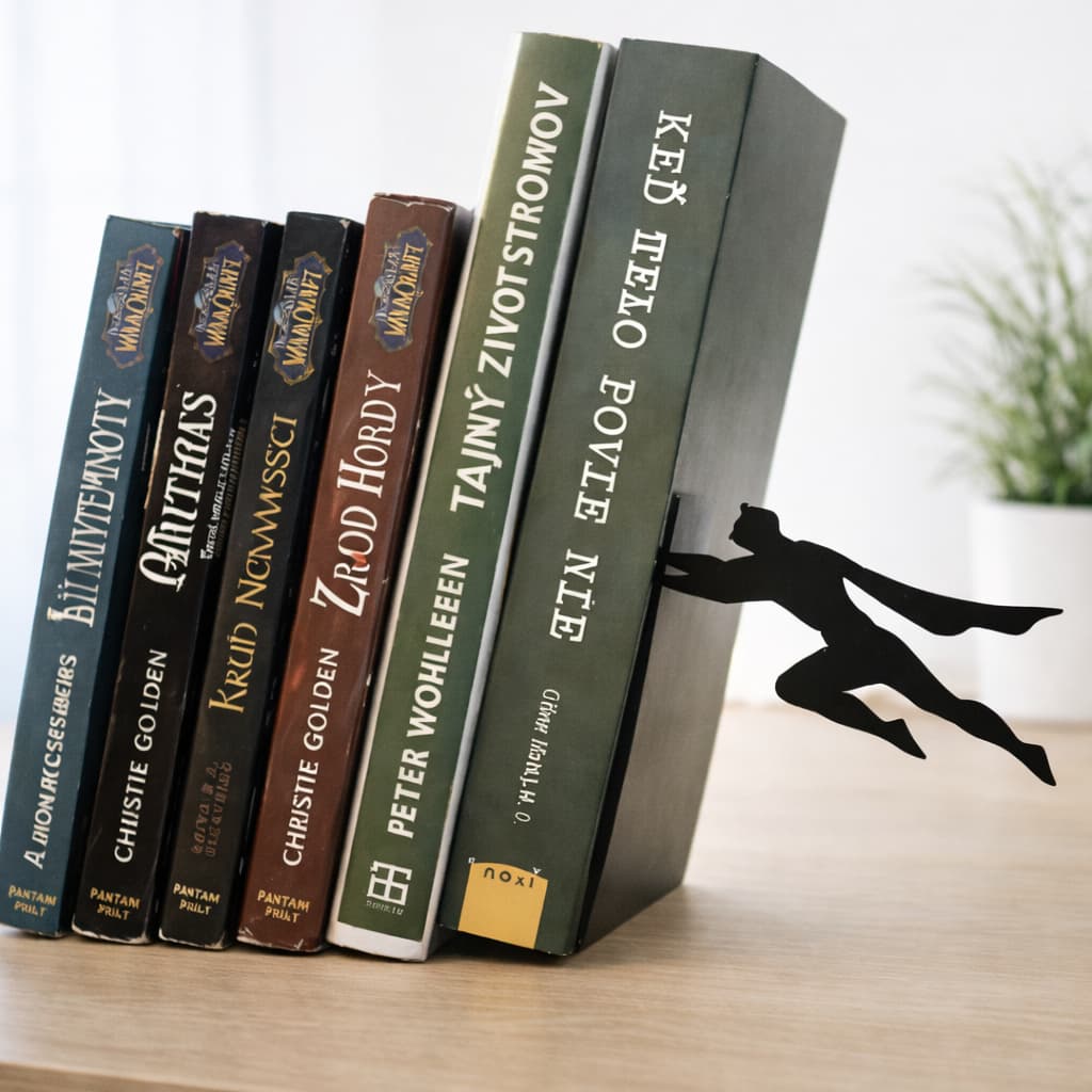 Suporte de Livros Superman Decorativo Bookend Aparador Organizador Estante Geek Presente Criativo Enfeite DC book end