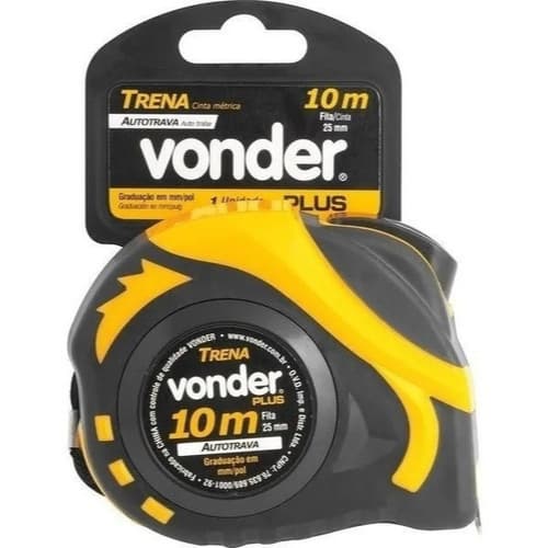 Trena Curta De Aço Autotrava 10m X 25mm Vonder Profissional