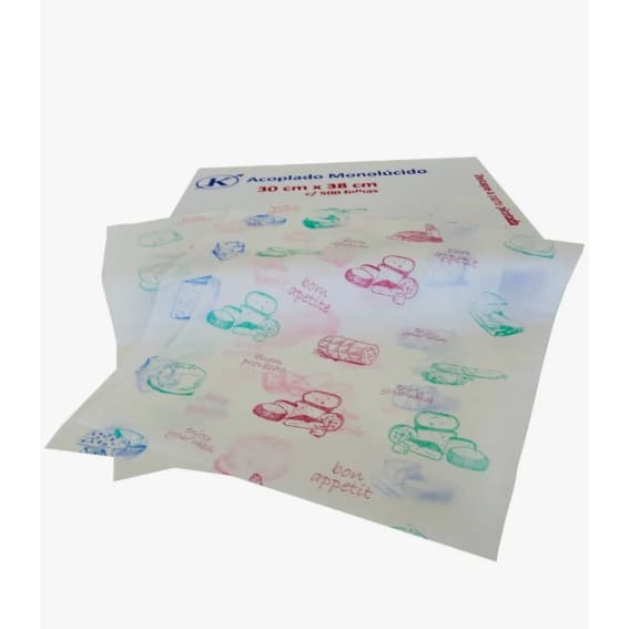 Papel Acoplado para Frios e Lanches – Embalagem com 500 Folhas