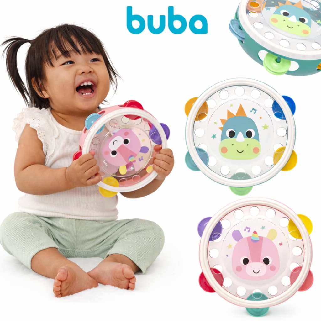 Pandeiro Infantil Buba Zoo – Brinquedo Musical para Bebês