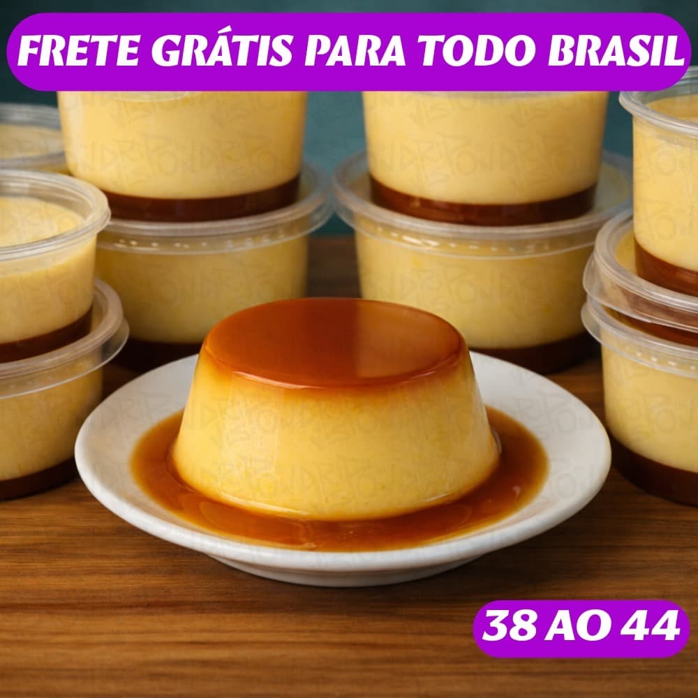 Pote para Pudim com Tampa 250ml Forno Bolos Doces Bpa Free Plástico Redondo Descartável