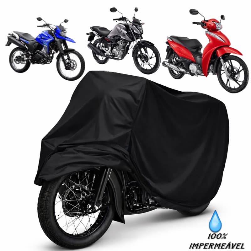 Capa De Cobrir Moto Total Impermeável Couro Sintético