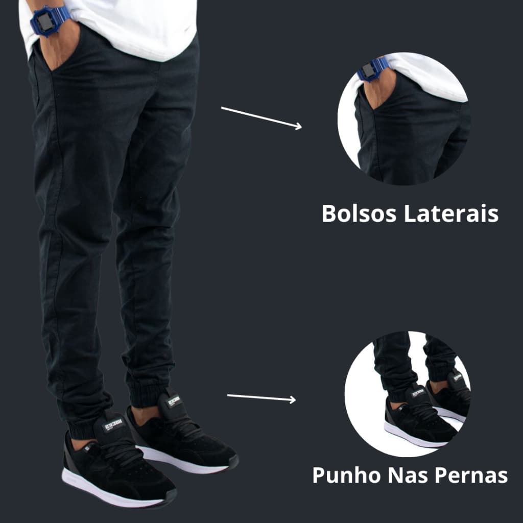 Calça Jeans Masculina Jogger Destroyed Adulto