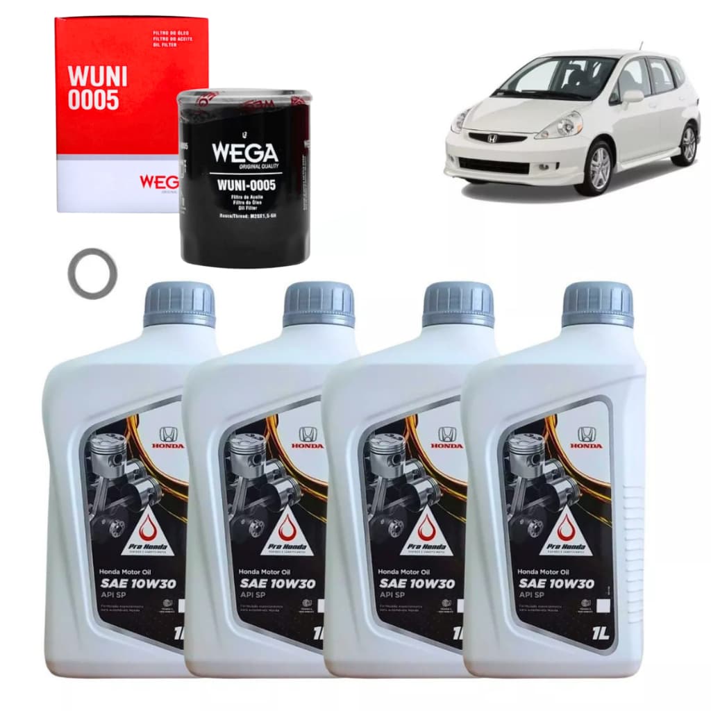 Kit Troca Oleo Honda 10w30 Honda Fit 1.4/1.5 Ano 2002 A 2014