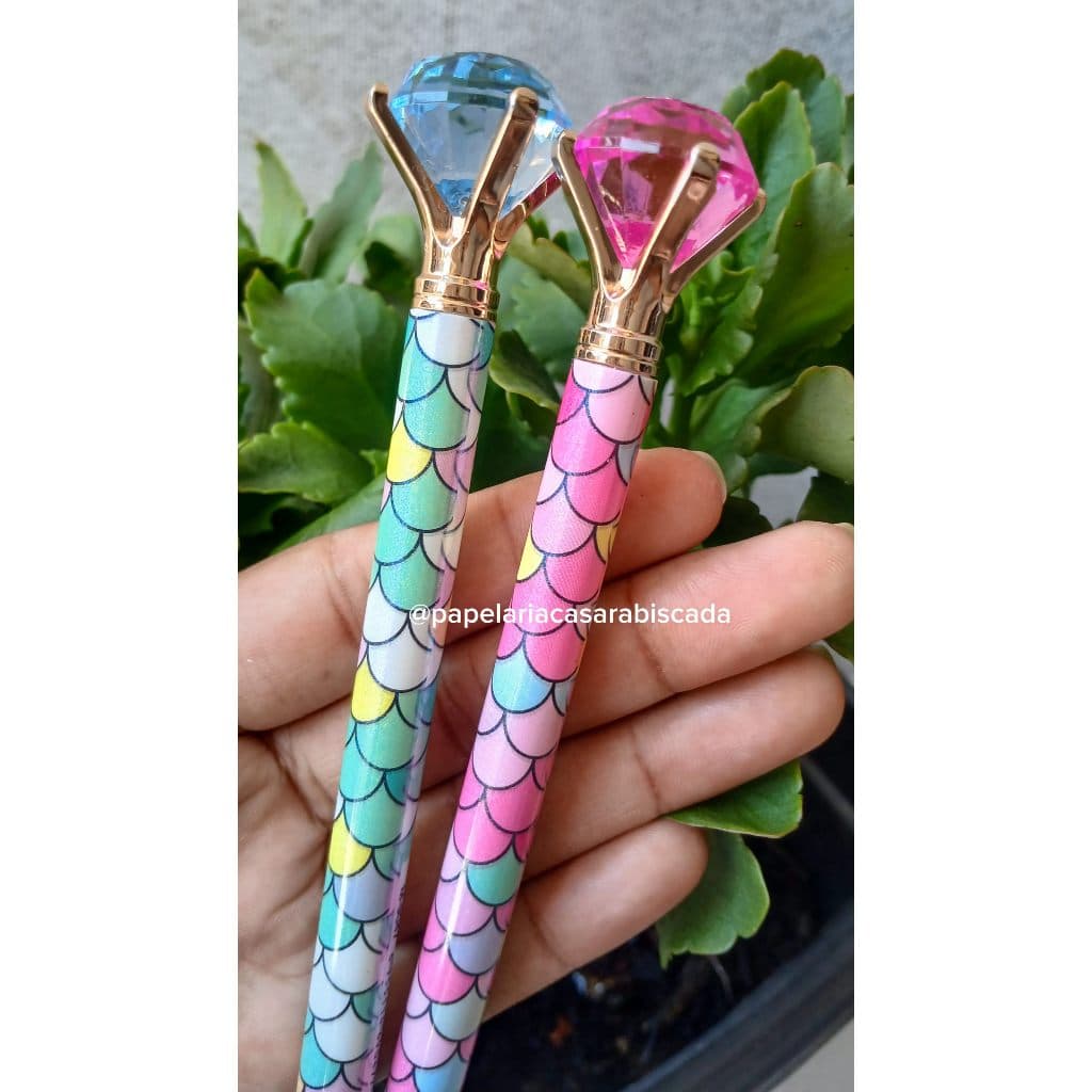 Caneta Luxo Diamante Sereia