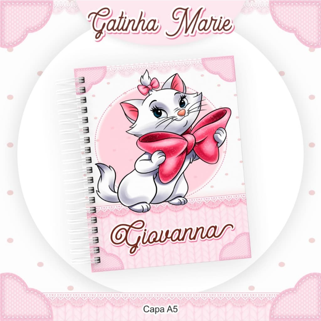Agenda Escolar GATINHA MARIE 1 personalizado com nome