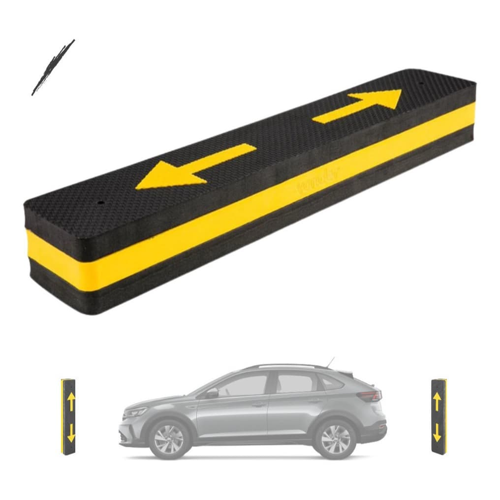 Protetor EVA Para-choque Garagem Estacionamento Carro Cor Preto - amarelo
