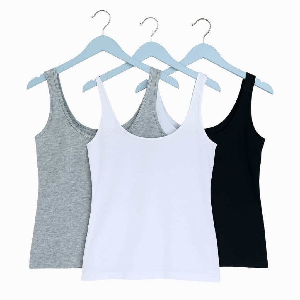 Kit 3 Regatas Plus Size Femininas  Várias Cores Confortáveis para Mulheres
