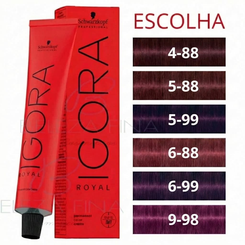 Tinta Coloração Igora Royal Schwarzkopf Vermelhos 4-88 5-88 5-99 6-88 6-99 9-98 Profissional 60g - Escolha
