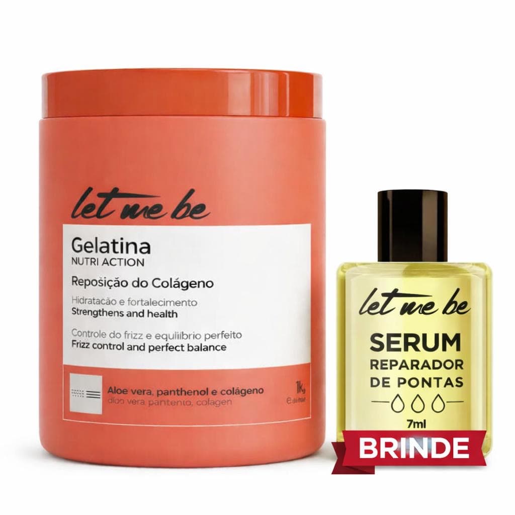 Let Me Be Gelatina Hidratante Capilar Colágeno 1Kg + Brinde Sérum 7ml