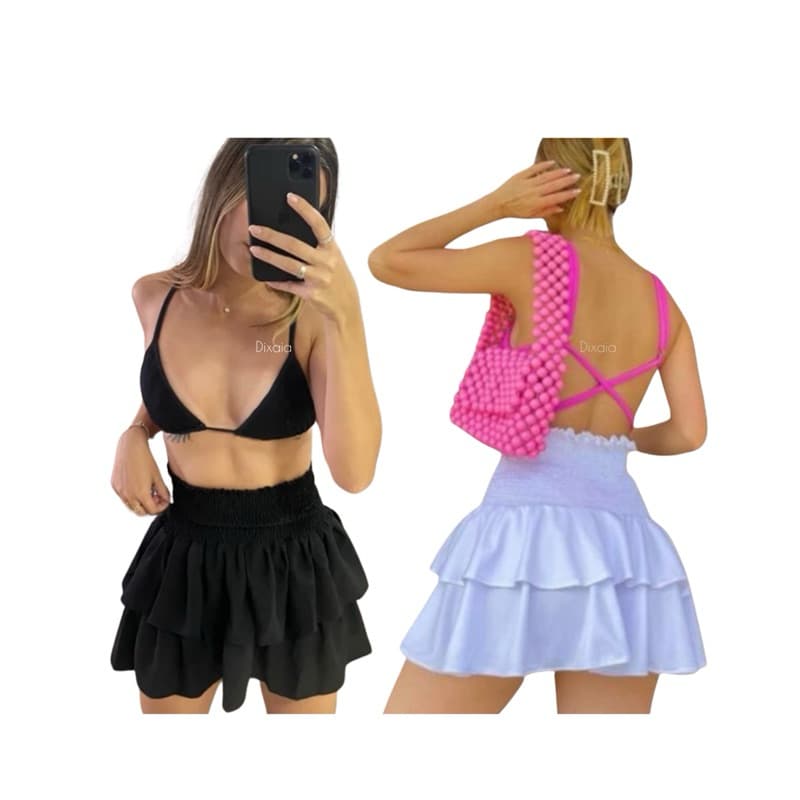 Saia babado, Ruffle, CURTA, Carnaval, cintura alta