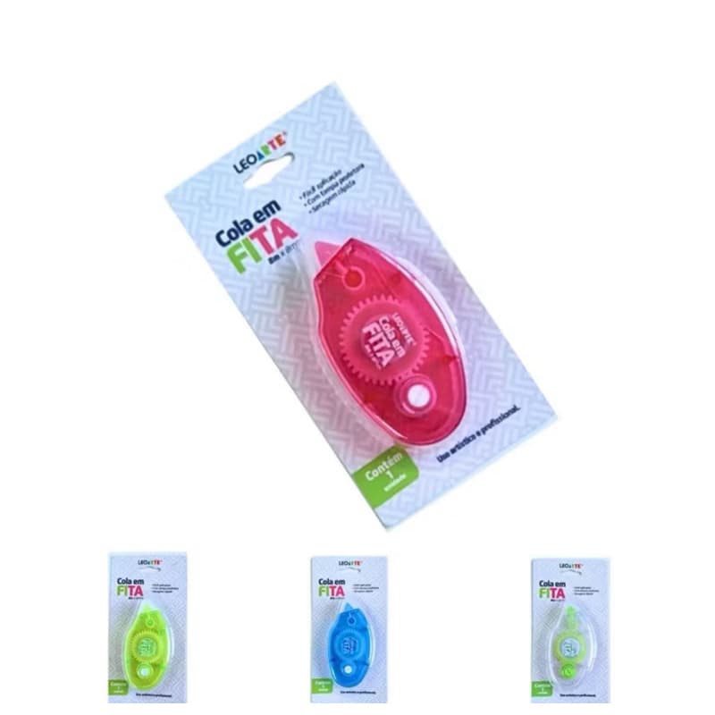 Cola Em Fita 8m X 8mm Cores Sortidas 1 Unidade - Leoarte