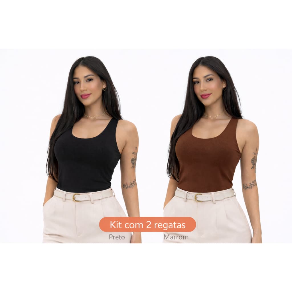 Kit 2 Regatas Cropped Básicas Femininas Com Forro | Conforto, Versatilidade e Caimento Perfeito