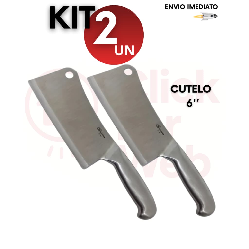 Kit 2/4/10 Cutelo Faca Machadinha Profissional 27cm Aço Inox Para Açougueiro Churrasco Cozinha