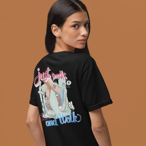Camiseta Preta Oversized Moda Urbana – Algodão Premium