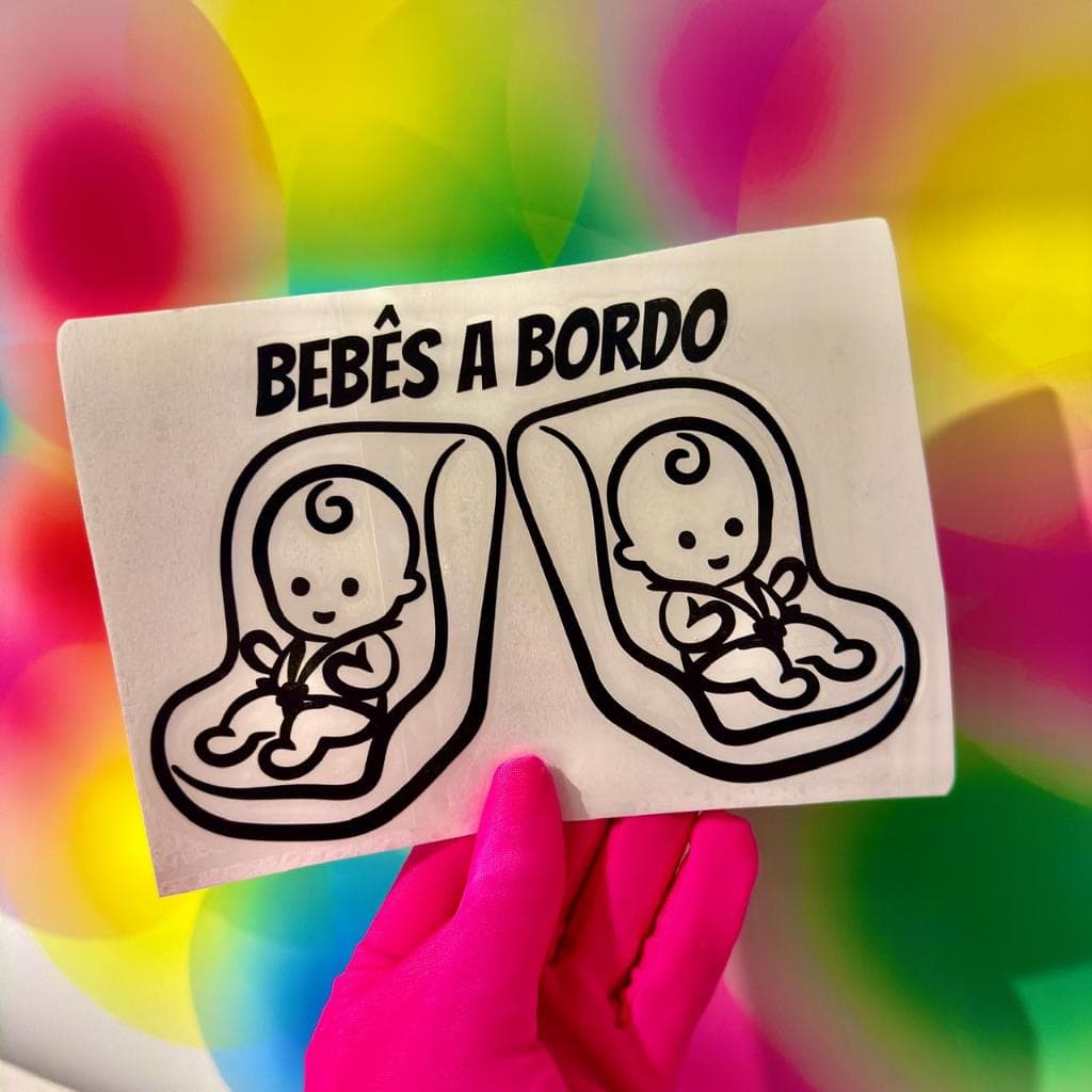Adesivo - Bebes a bordo - para gemeos - colar em carro