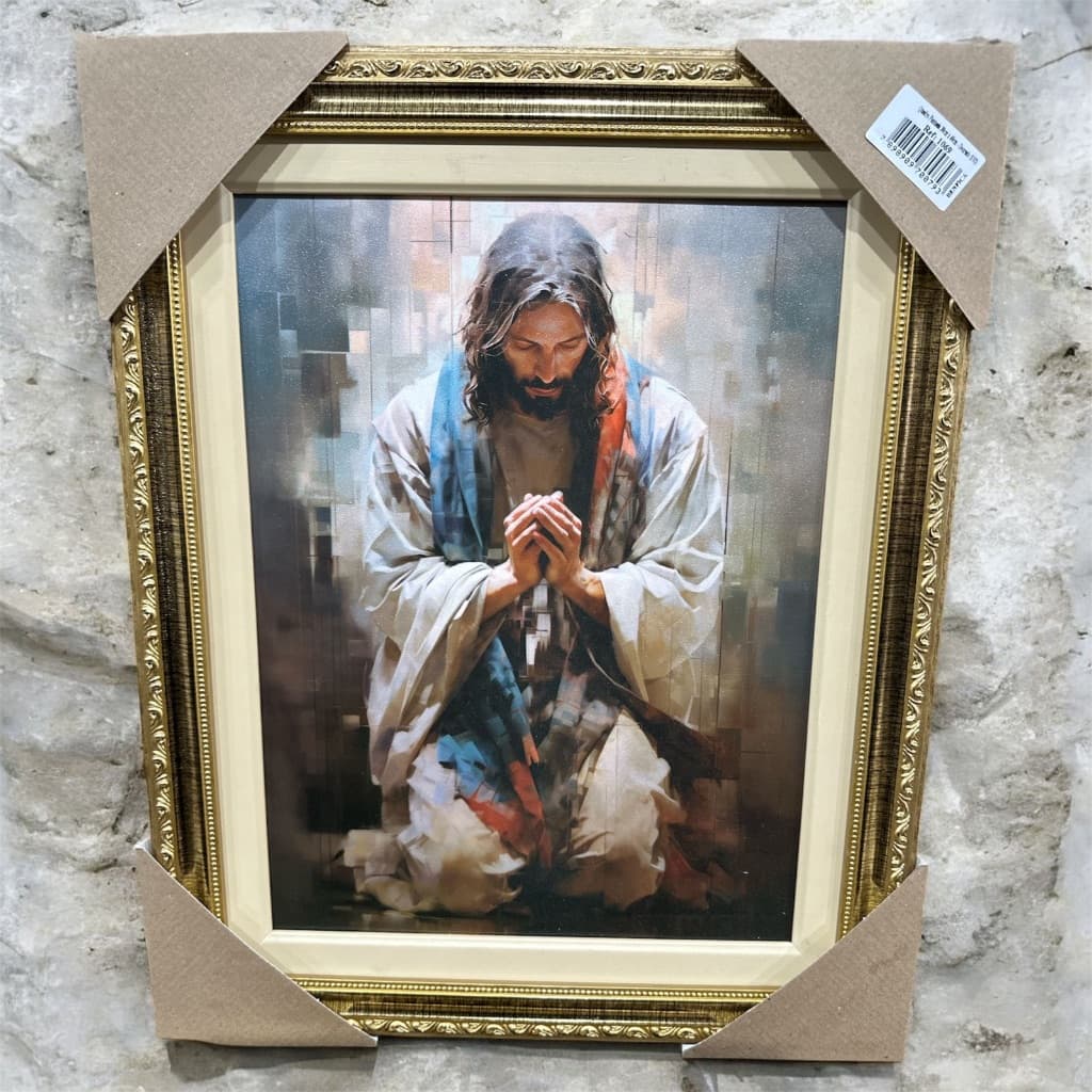 Quadro Jesus Cristo 40x50 - quadro Jesus Cristo ajoelhado - quadro católico - quadro decorativo - quadro religioso