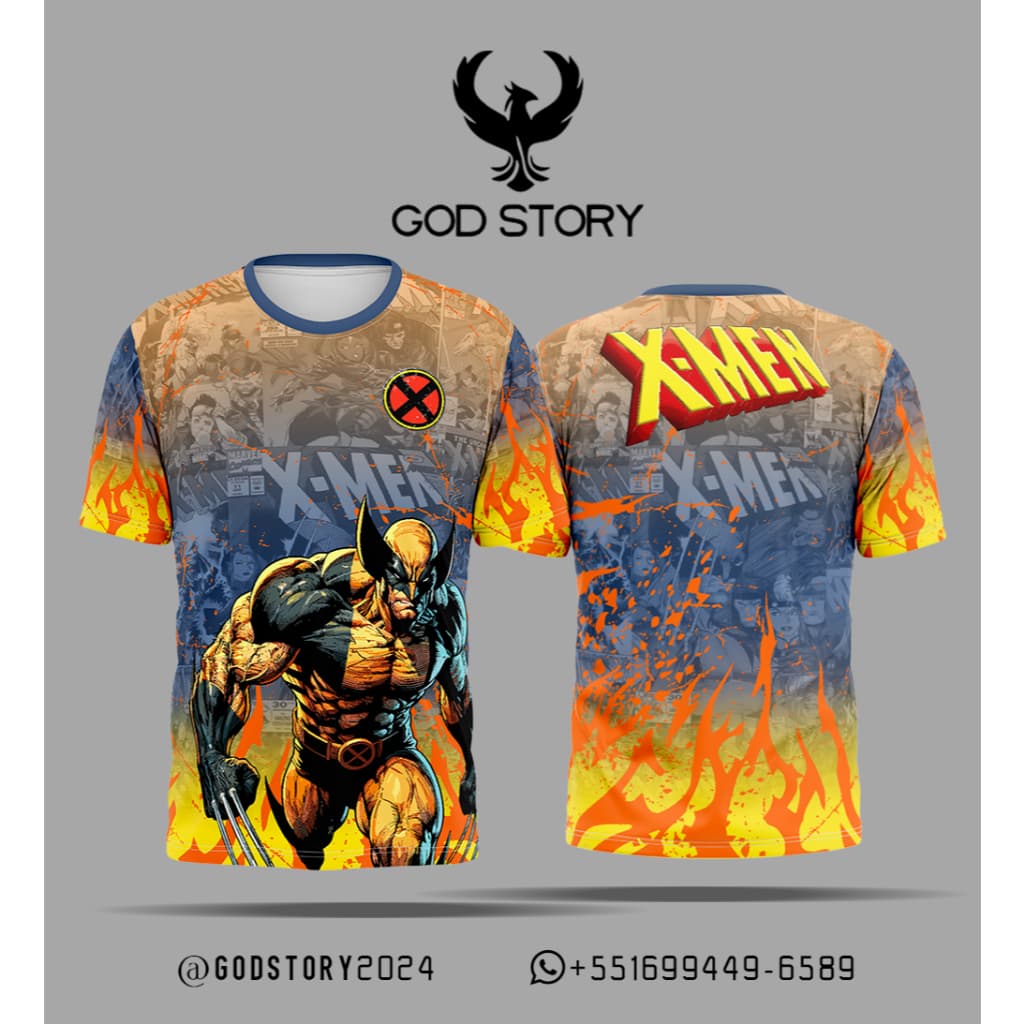 Camiseta ANIMES X-MEN Masculino Unissex Japão Premium simples Dry fit