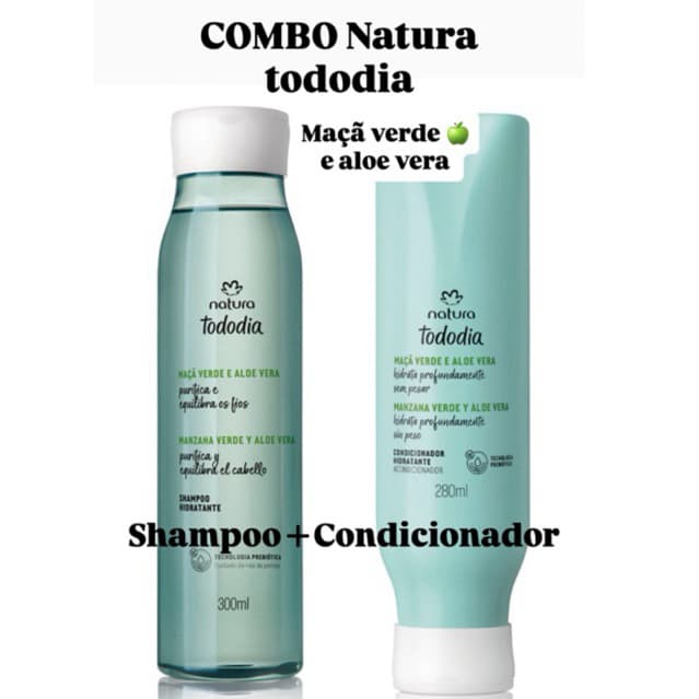 Combo Shampoo + condicionador Natura tododia cabelo cheiroso bem cuidado e soltinho