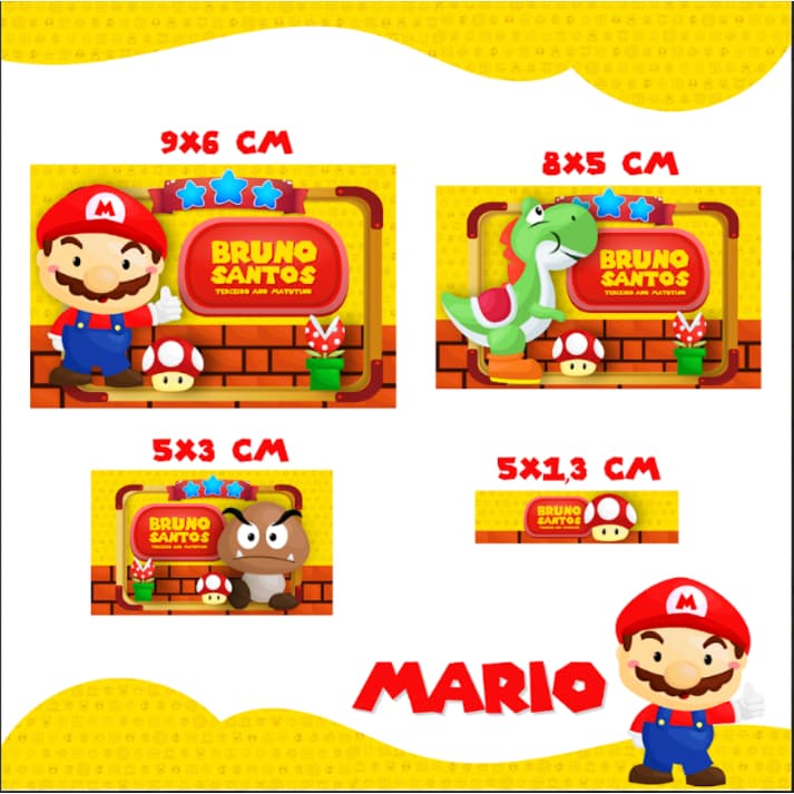 ETIQUETAS ADESIVA  ESCOLARES SUPER MARIO BROS