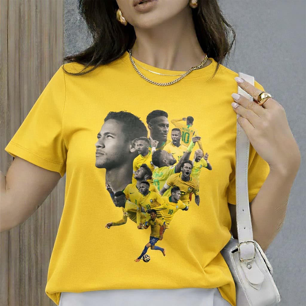 Camiseta Algodão Unissex T shirt Neymar Jr Copa do Mundo Entrega Imediata
