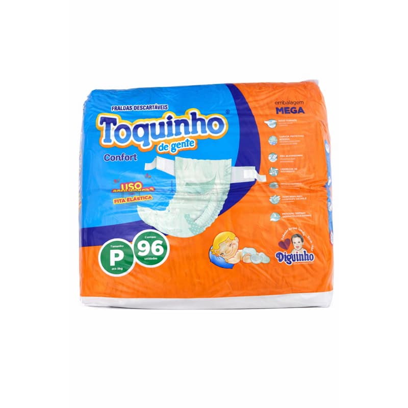 Fralda Infantil Toquinho de gente Confort Tamanhos P M G SXG Uso Prolongado Mega