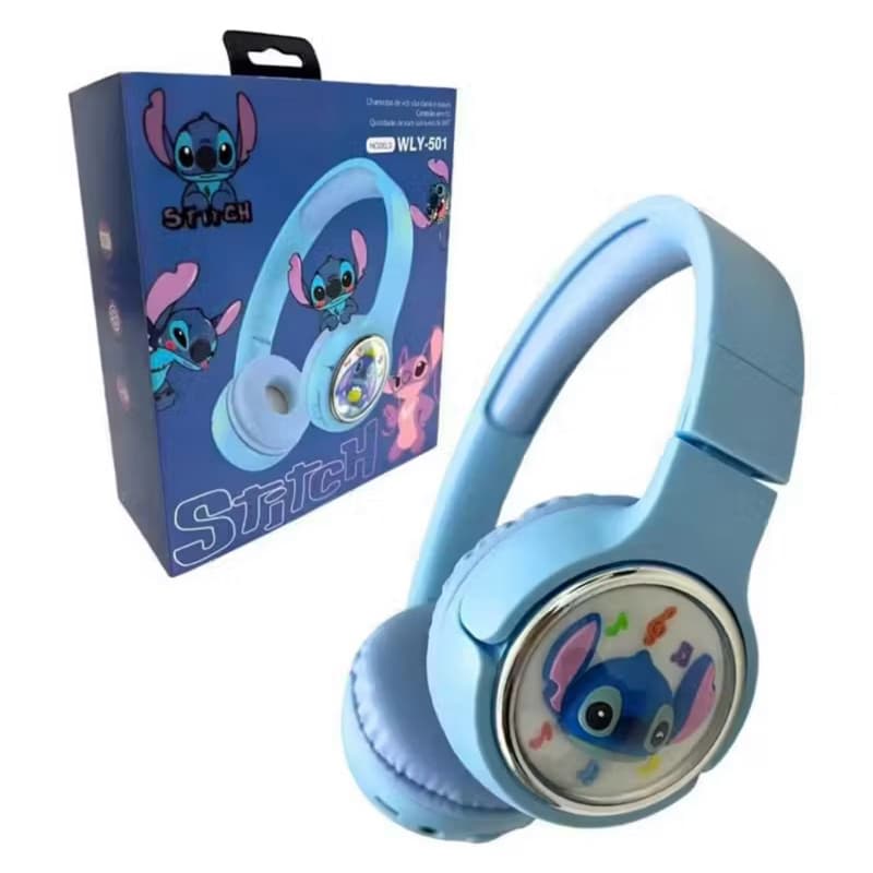Fone de Ouvido Stitch Sem Fio Bluetooth Infantil Confortável Estéreo