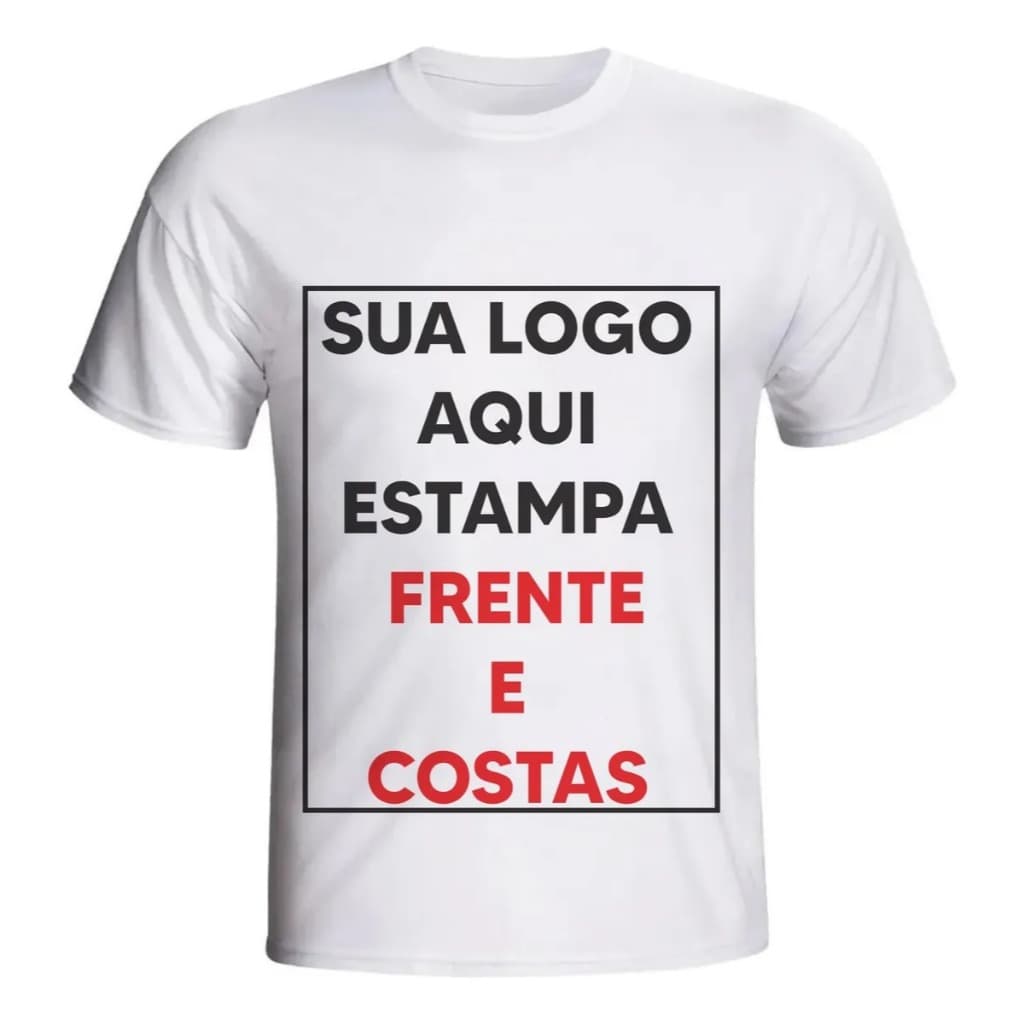 Camiseta Personalizada Unissex - Com Sua Estampa, Logo, Arte Sua Estampa -