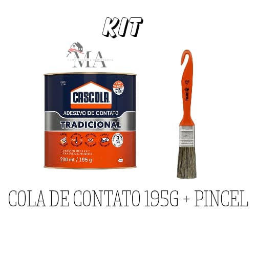 Cola de Contato Sapateiro 195gr sem toluol - Pincel 3/4 Tigre - Cola Madeira, Couro, Vidro