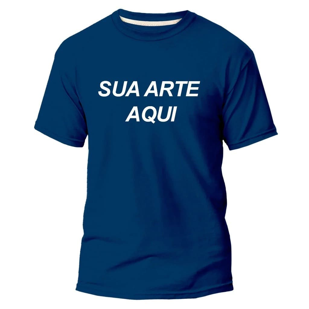 Camiseta Personalizada Unisex - Com Sua Estampa, Logo, Arte Sua Estampa - Azul