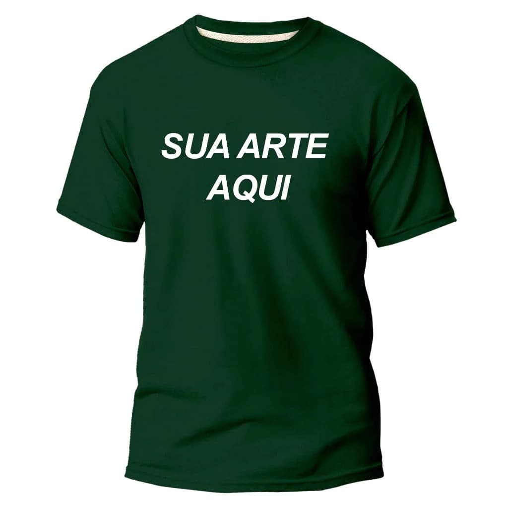 Camiseta 100% Algodão Com Frase ou Logo Personalizada, Sua Frase, Sua Logo Ou Arte Verde