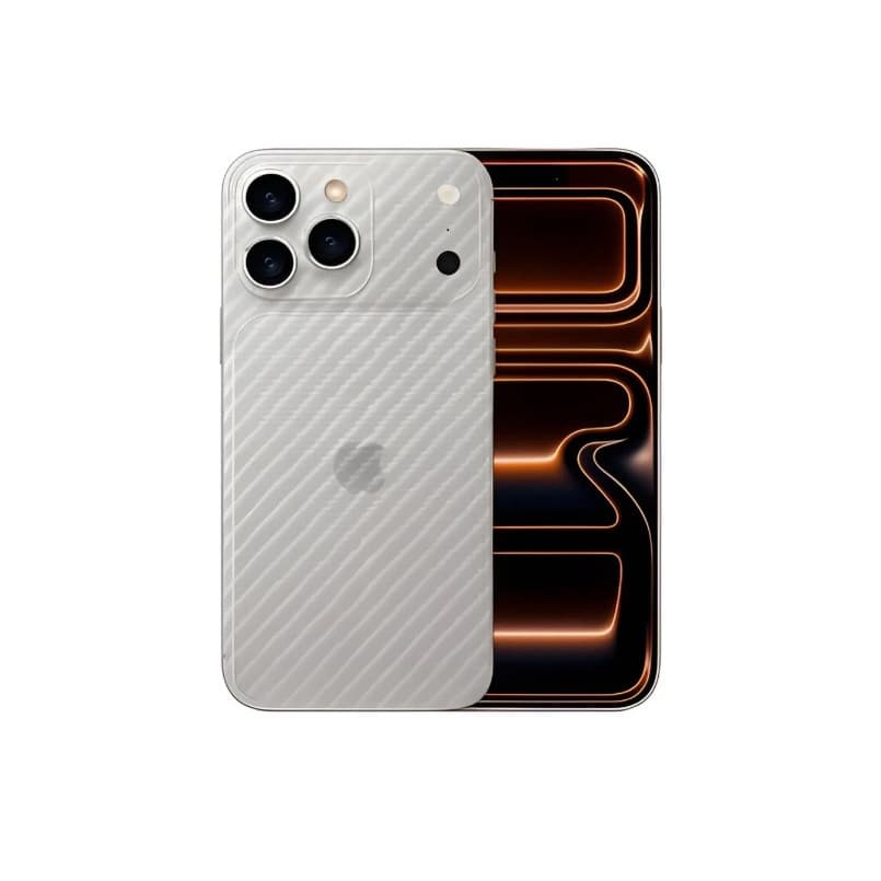 Skin Premium Fibra De Carbono Transparente para iPhone 17 Pro Max