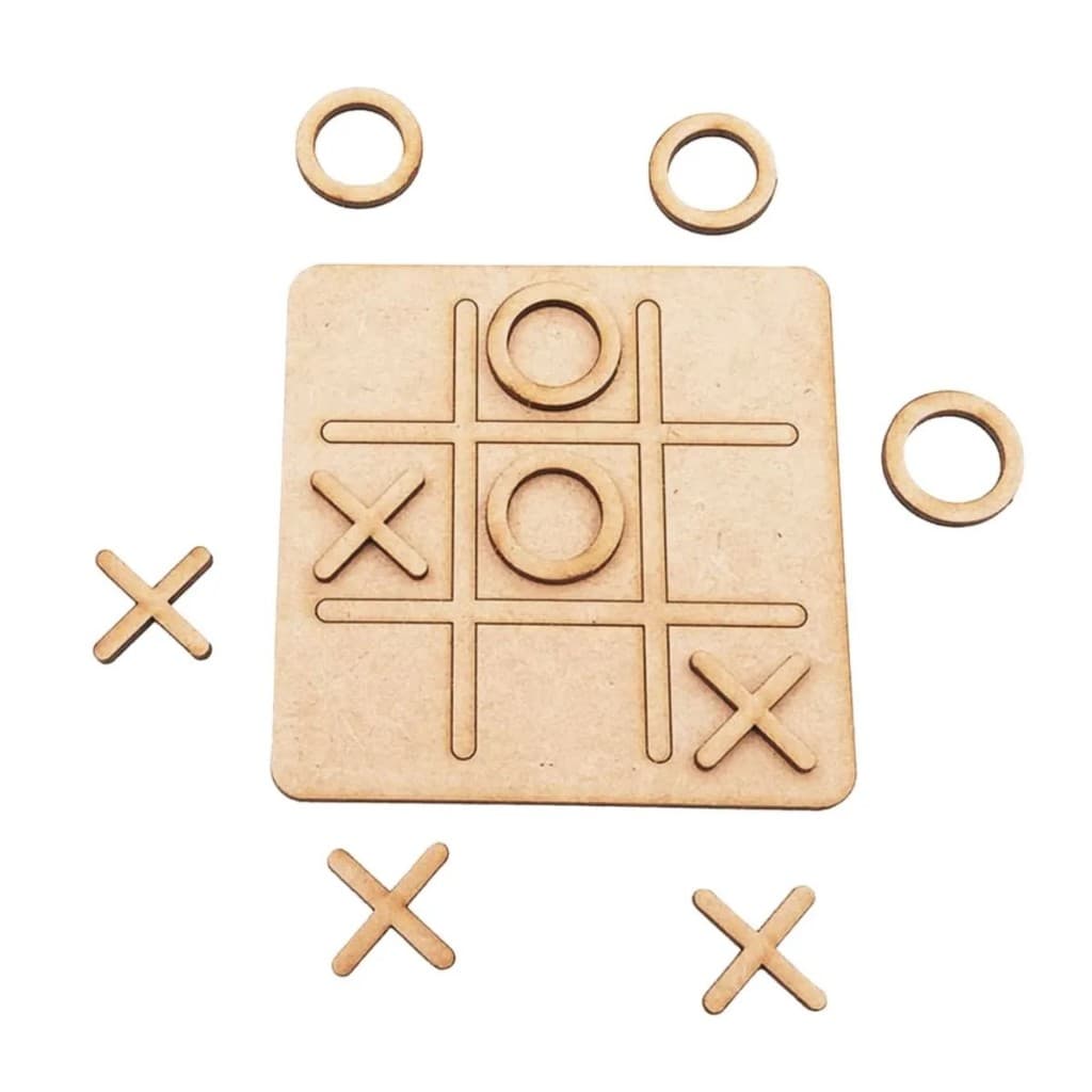 Kit Tabuleiro Jogo da Velha em MDF – Lembrancinha para Aniversário, Dia das Crianças e Festas 10cm