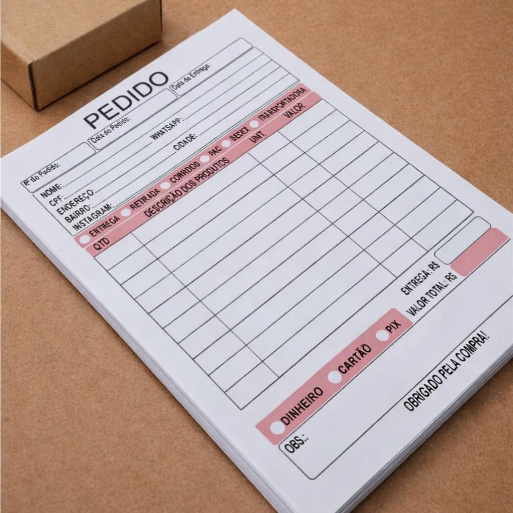 16 Talões  de Pedido,  blocos, 16 Bloco de notas, 10x14cm, Pronta entrega - Entrega rápida, Envio rápido - Rosa ou Preto