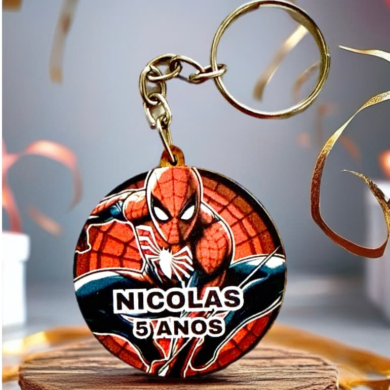 Kit Chaveiro PERSONALIZADO HOMEN ARANHA ADESIVADO, para festa, decoração, aniversário, lembrancinhas em MDF