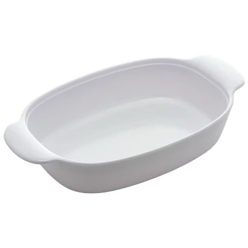 Travessa Oval C/Alças 23x13x5cm Melamina Lyor Branca