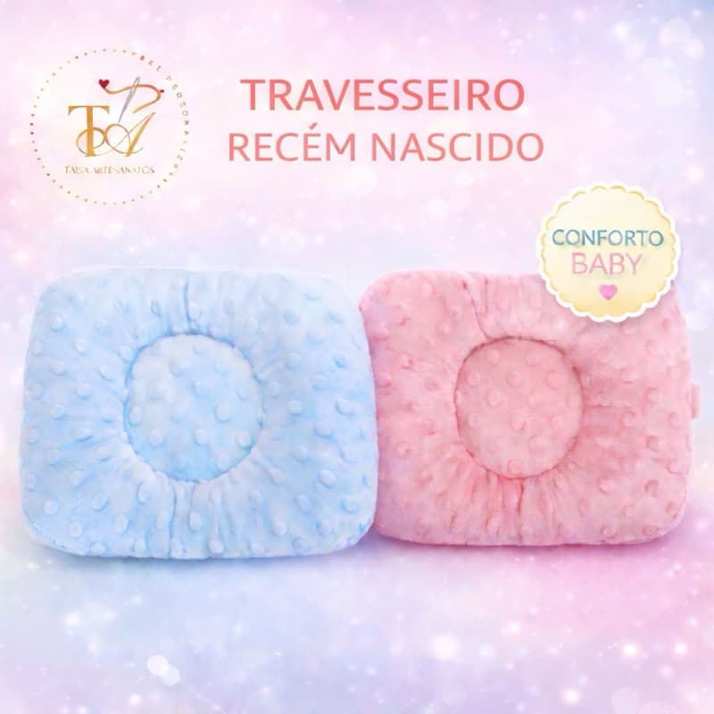 Travesseiro Recém-Nascido Anatômico Bubble Antialérgico Bebê