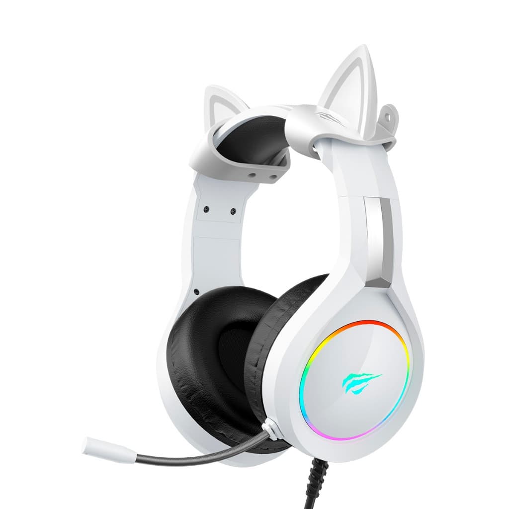 Headset Gamer Havit Gamenote H2232d RGB com Orelhas Bracno