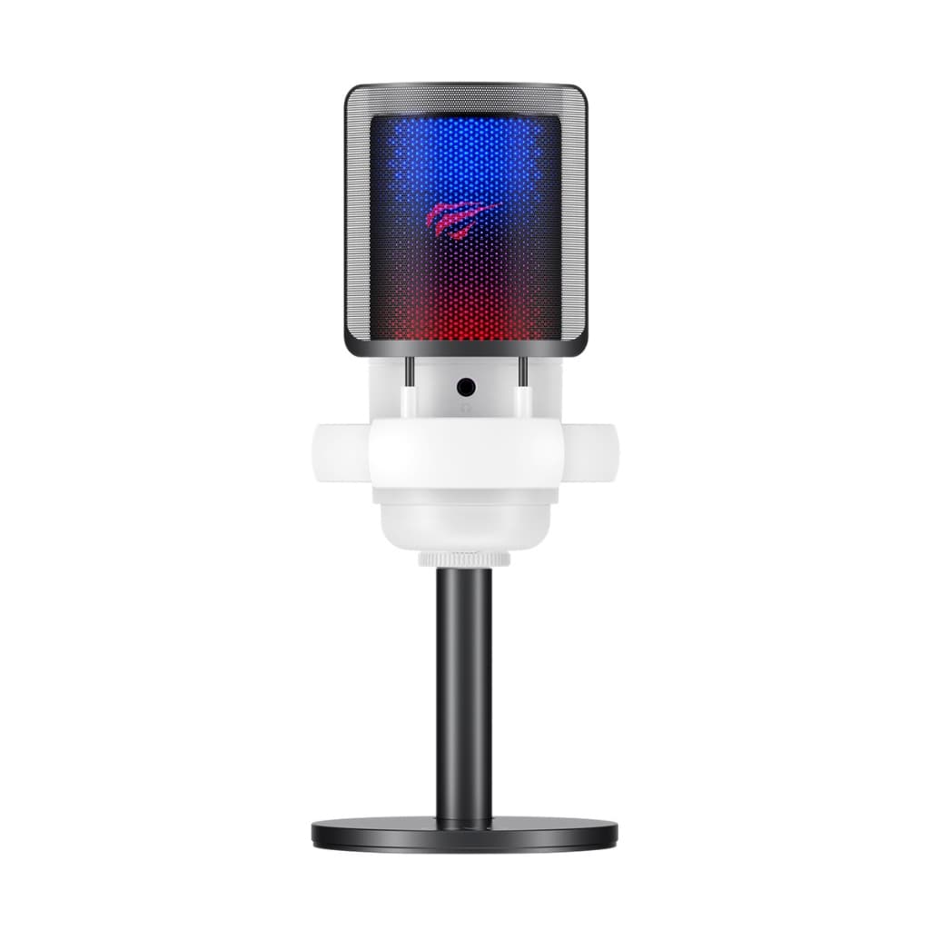 Microfone Gamer Condensador USB Havit GK50 RGB Branco