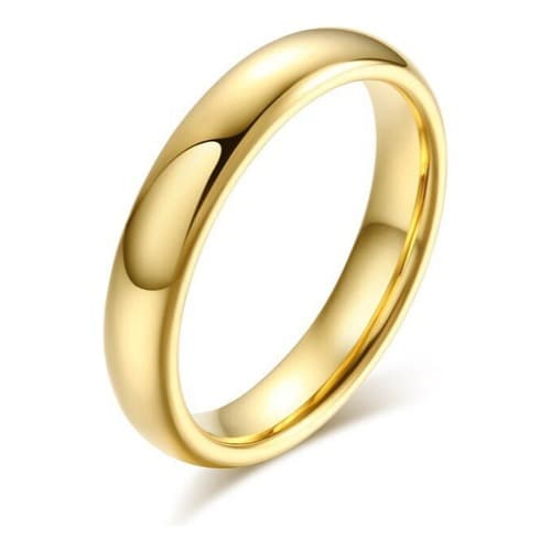 Aliança de Casamento Tradicional 3mm Dourada Banhada a Ouro Aço Inoxidável Luxo Avulsa
