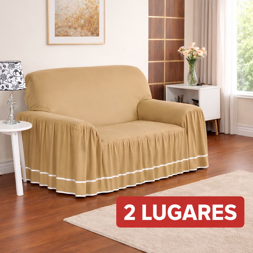 Capa De Sofa 2 Lugares Moderna Oferta Dália Peletizada
