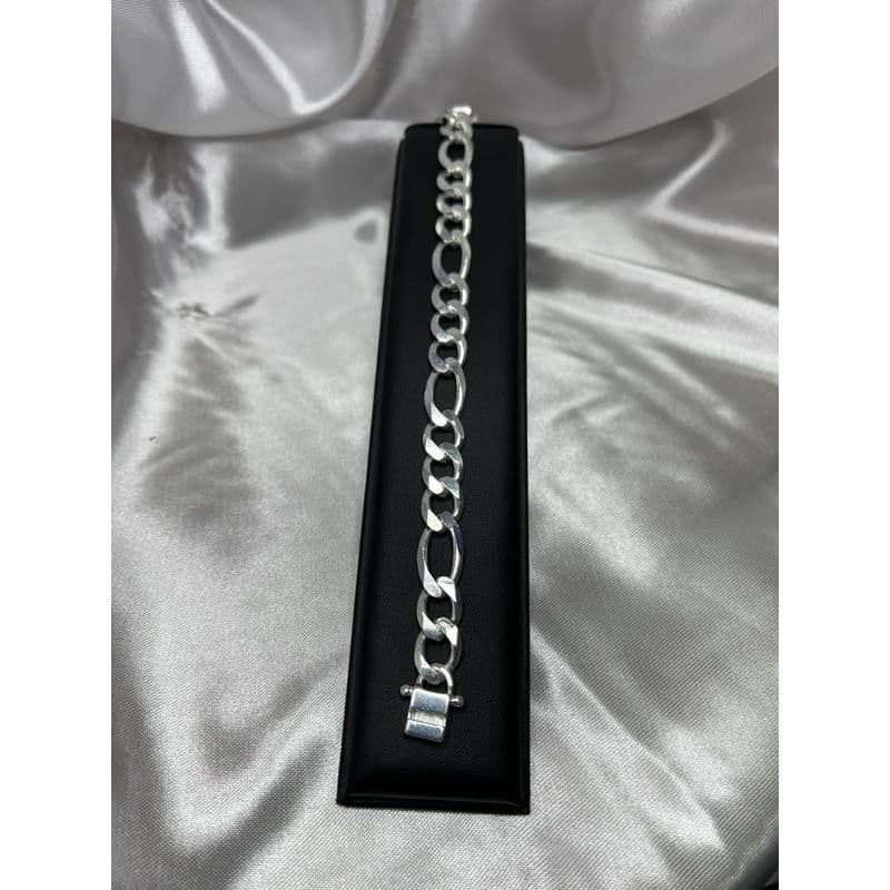 Pulseira 3x1 10mm Fecho Gaveta Trava tripla Prata 925 Mista