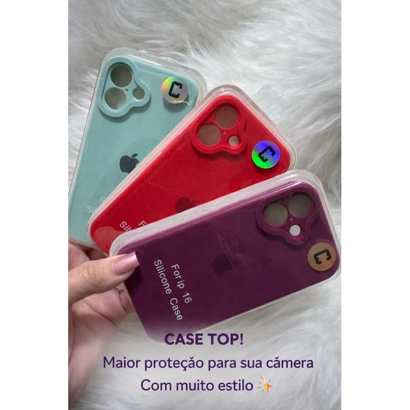 Capa silicone premium compativel  com proteção reforçada de câmera iPhone 16/iphone 16 plus.