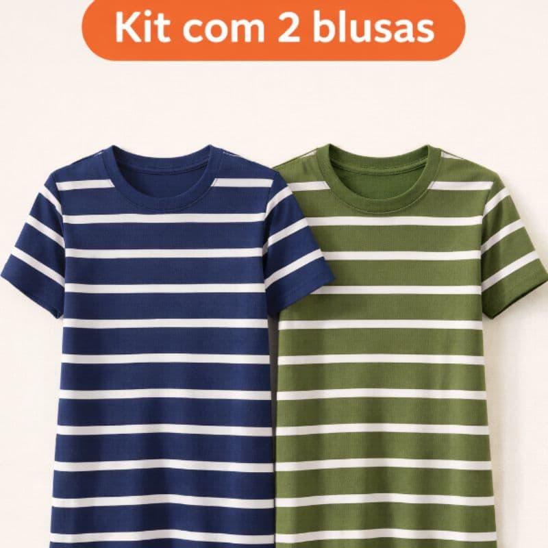 2 Blusaa Feminina manga curta Ribana Blusinha Listrada