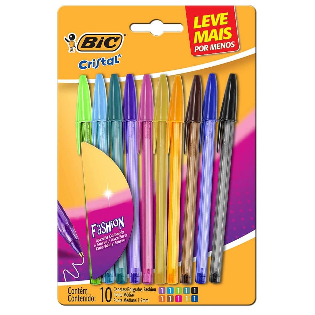 Kit Caneta Esferografica Bic Fashion  Cores 1.2mm Colorida