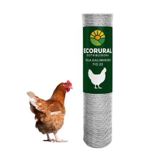 Tela Galinheiro 1,50m (20 ou 25 Metros) Fio 22 Para Cercado Rural Multiuso