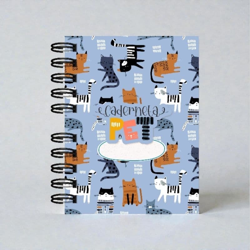 Caderneta Pet  Capa dura Personalizada A5 Cachorro/Gato Controle de Vacinas, Vermífugo