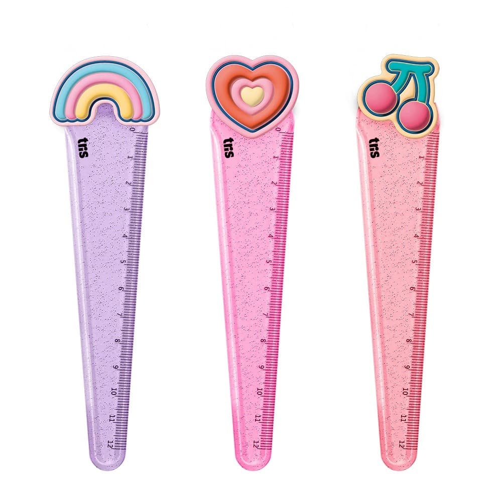 Régua Plástica Fofa Twinkle Holic Charm 12cm Tris Papelaria Fofa
